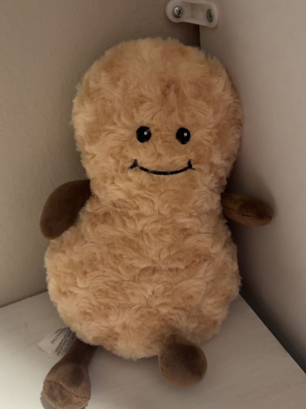 Plush Smiling Beige Microwaveable Peanut